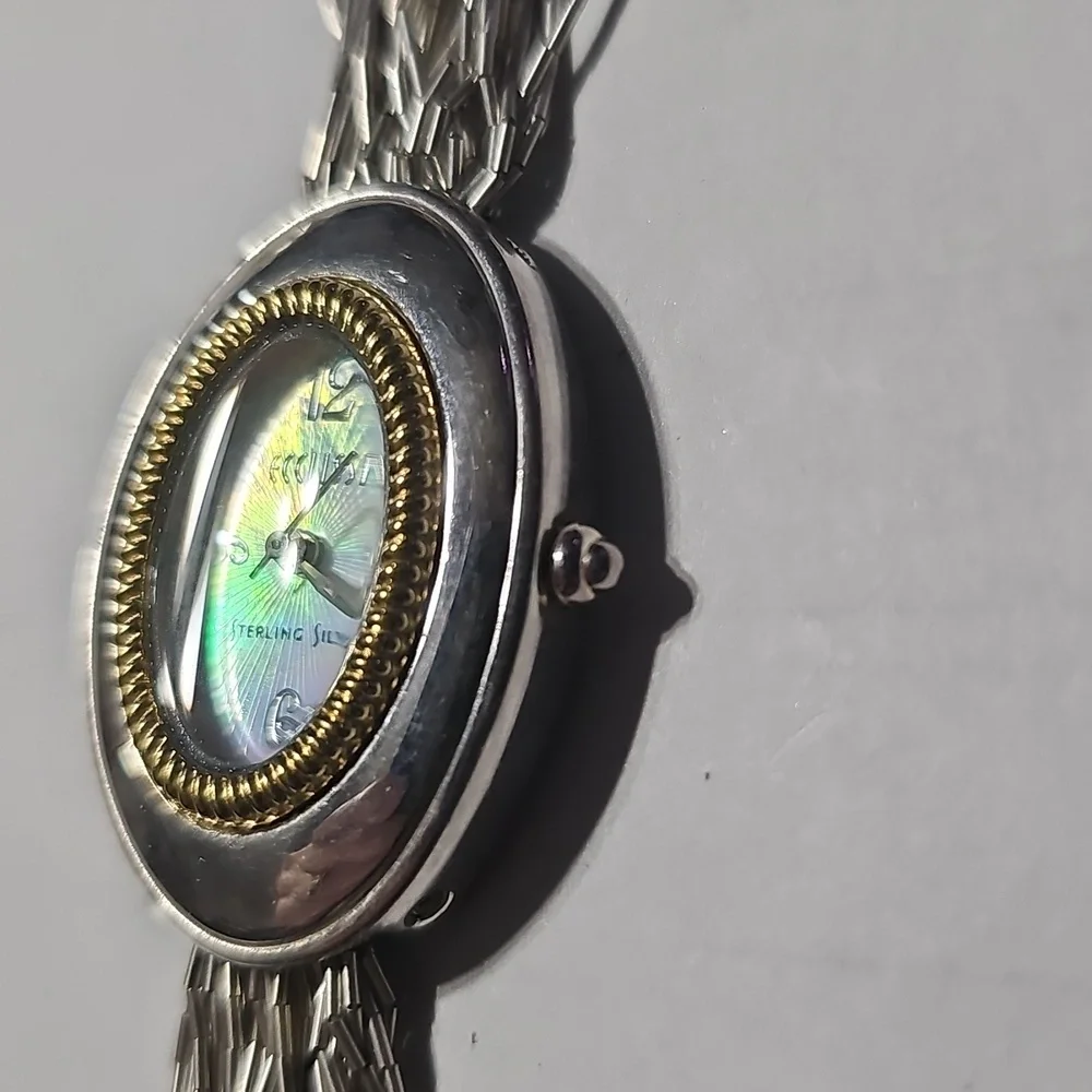 Ecclissi Sterling Silver and Gold Oval Watch NWOT